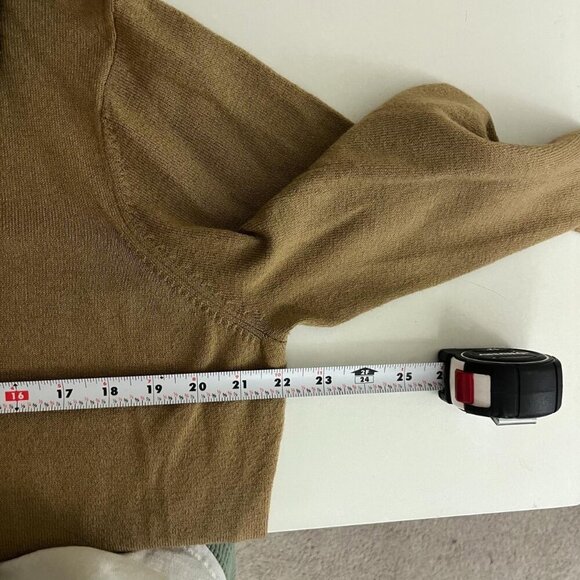 beige vintage 90s girly downtown it girl knit zip up sweater w/ faux fur collar - Picture 6 of 8